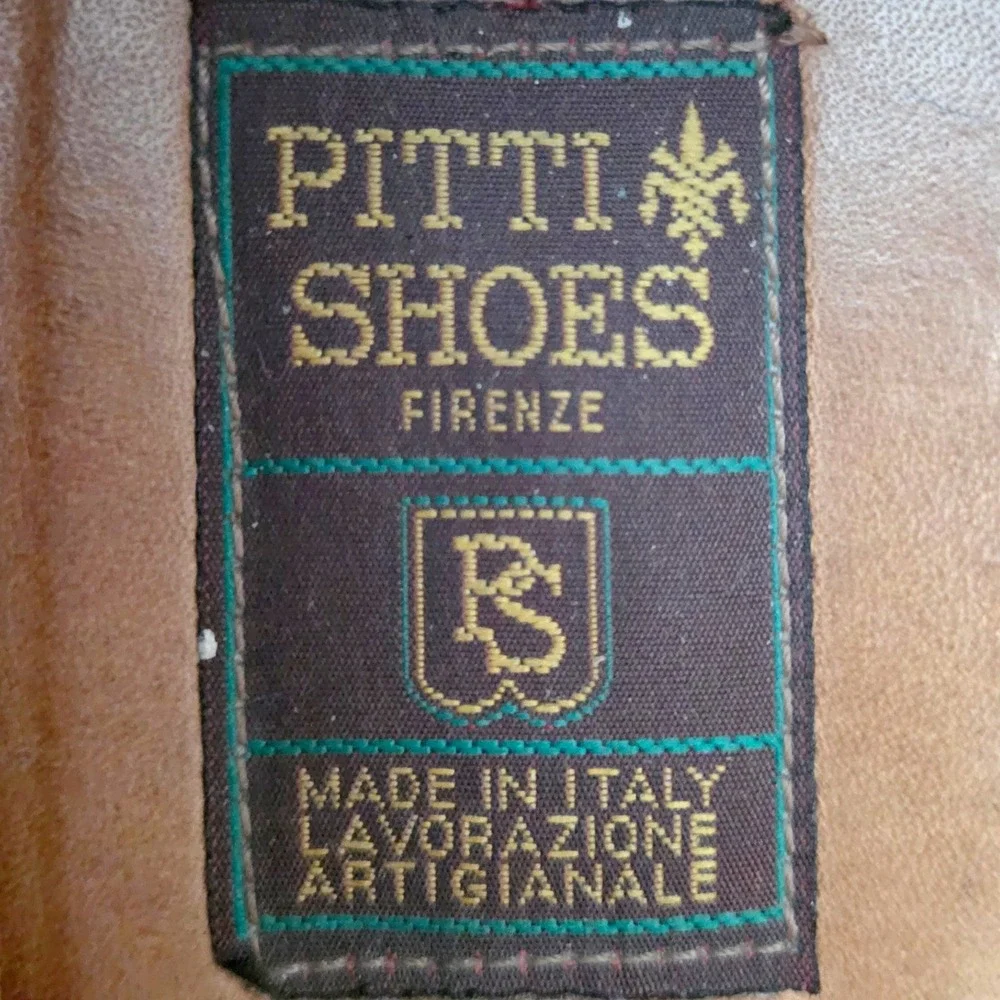 Pitti Shoes Firenze Loafers Size 9 M Italian Brown Leather Brass Bit Moc Toe